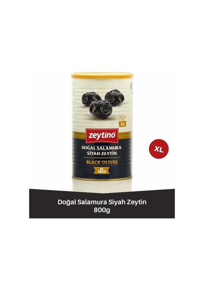 Doğal Salamura Gemlik Siyah Zeytin 800 Gr 201/230 Xl Az Tuzlu