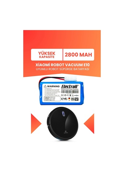 Xiaomi Robot Vacuum E10 Uyumlu Batarya Yüksek Kapasite 2800mah Robot Süpürge Bataryası - B112