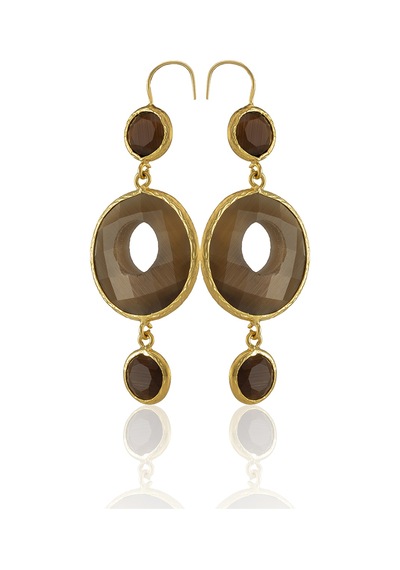 Kadir Jewellery 22 Ayar Altın Kaplama Kadın Sallantılı Küpe -el İşçiliği Ve Hipoalerjenik Küpe Kahverengi 97022266