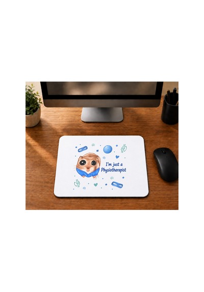Sad Hamster Fizyoterapist Baskılı Mousepad - Fizyoterapiste Hediye Bilgisayar Altlığı