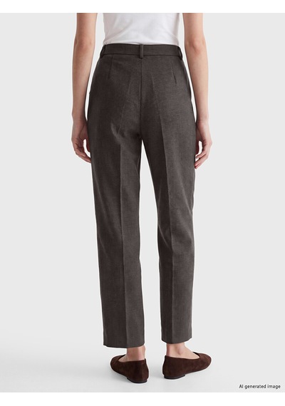 Lcw Modest Kahverengi Regular Fit Desenli Kadın Pantolon