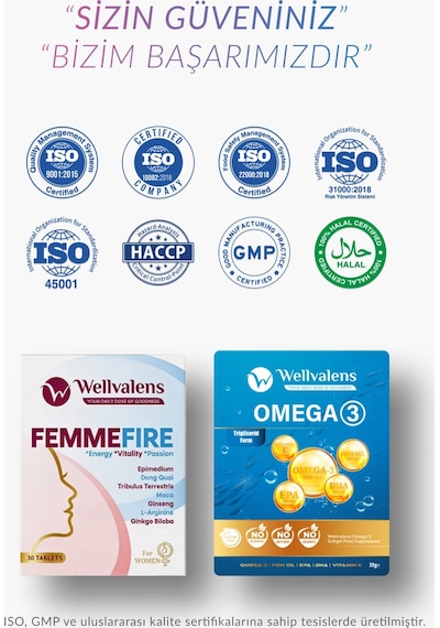 Kadınlara Özel Destek Paketi Omega 3 30 Softjel + Femmefire 30 Tablet
