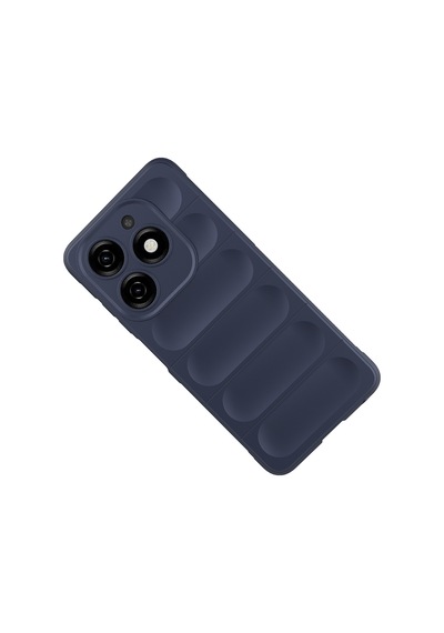 Tecno Spark 20c Kılıf Kamera Korumalı Esnek Silikon Parmak Şeritli Celikaksesuar Koyu Yeşil