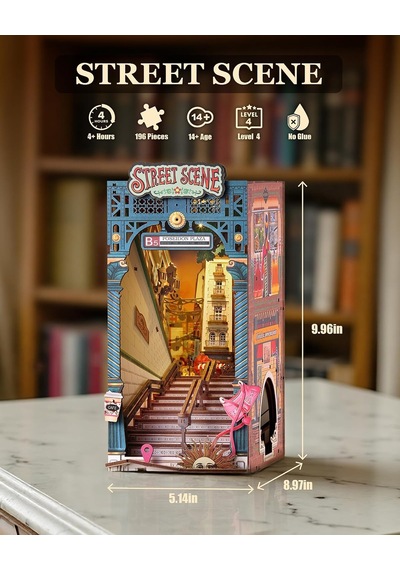 Rolife Tgb13 Street Scene Kitap Köşesi Book Nook Dıy Minyatür Maket Model Seti Mini Dollhouse 3d Model Kit Detaylı Dekoratif Hobi Seti 3d Puzzle Tiny