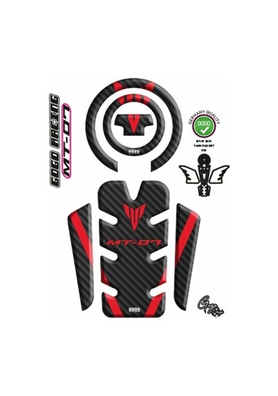 Yamaha Mt07 2021 - 2024 Uyumlu Tank Pad 002 Siyah