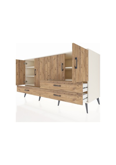 Kronos Konsol 5 Raflı 3 Çekmeceli 4 Kapaklı 176x59x99 Aytaşı-çam Aytaşı-çam