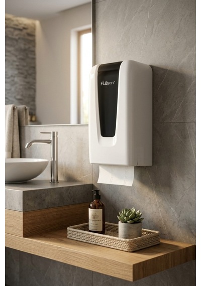 C Katlama Kağıt Havlu Dispenseri, Şık Hijyenik Duvara Monte Mutfak Banyo Wc Kağıt Verici Beyaz