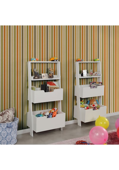 Pasifichome Only Oyuncak Montessori Beyaz Kitaplık Çiftli