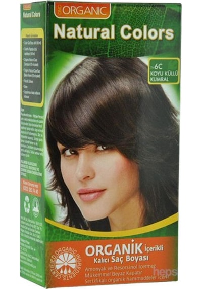 Organic Natural Colors 6C Koyu Küllü Kumral Saç Boyası