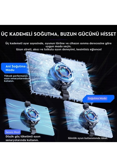 Coofbe Göstergeli 3mod Turbo Fan 4800rpm 30w Telefon Tablet Soğutucu Radyatör Tüm Tabletlere Uyumlu
