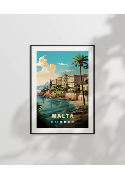 Çerçevesiz Poster Malta Sahil Manzarası Ve Akdeniz Huzuru