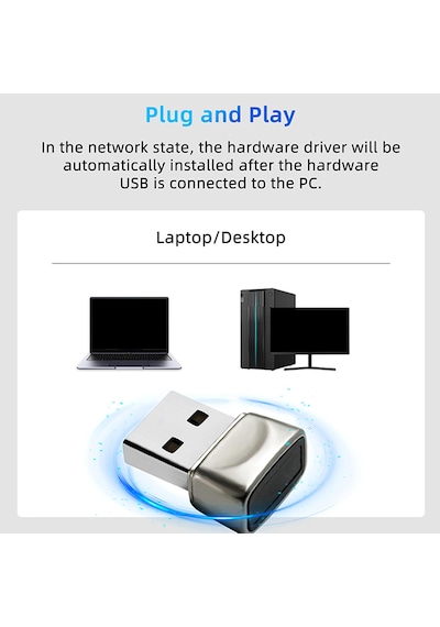 Fp300j Windows Hello Uyumlu Mini Usb Parmak İzi Okuyucu Windows 10/11 İçin Biyometrik Şifresiz Oturum Açma Cihazı