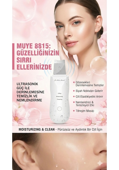 Ultrasonik Spatula Yüz Akne Giderici Siyah Nokta Temizleme Cihazı