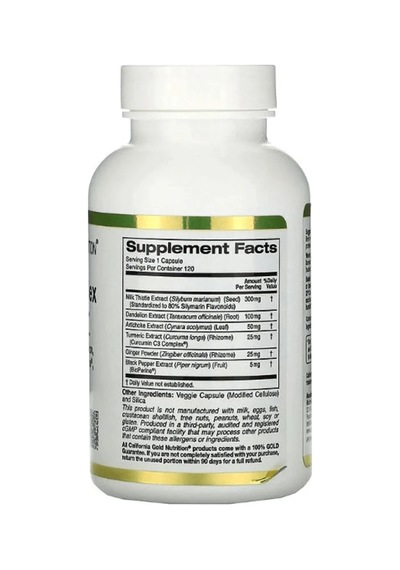 California Gold Nutrition Silymarin Milk Thistle Liv52 120 Caps