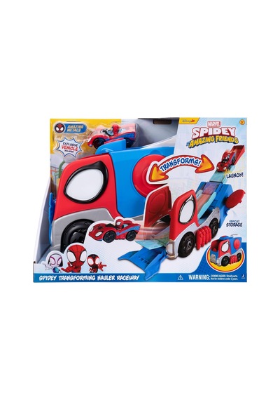 Spidey Yarış Pistine Dönüşen Tır Ve Metal Araç Set Snf0428
