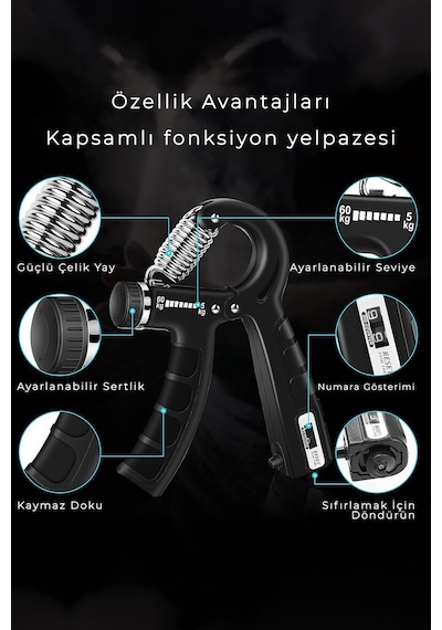 Kas Yapma Çalıştırma Spor Egzersiz Aleti El Yayı Egzersiz Bilek Ön Kol Güçlendirme Aleti 1-adet
