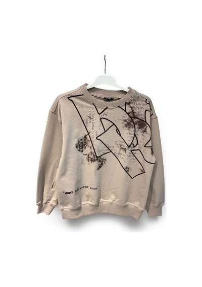 Carinos Erkek Çocuk Delights Yazılı Sweat-15185 Vizon