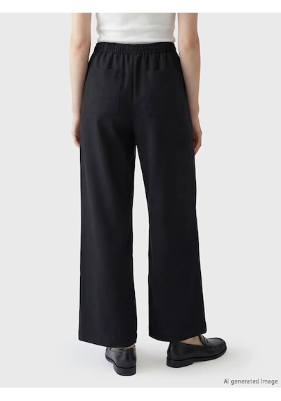 Lc Waikiki Siyah Beli Lastikli Loose Fit Kadın Pantolon