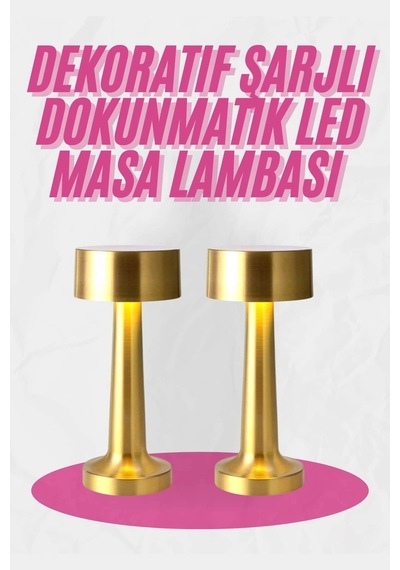 Altın Rengi Masa Ve Gece Lambası Dokunmatik Şarjlı Masa Lambası Çok Renkli 23678249