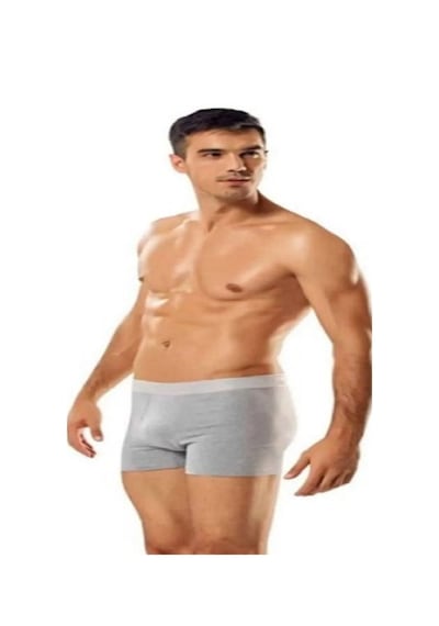 Tutku Erkek Likralı Elastan Boxer Gri Renk 10'Lu Paket Gri