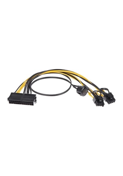 ATX 24 PIN To 2x 6+2 8 Pin Anahtarlı Ekran Kartı Besleme Kablosu