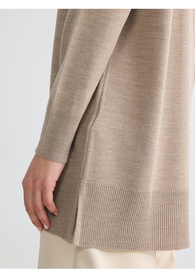 Lcw Modest Bej Bisiklet Yaka Kadın Triko Tunik
