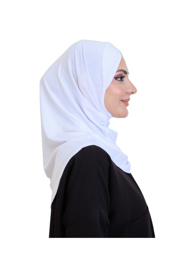 Modish Group Kadın Hazır Türban Çapraz Tek Parça Pratik Namaz Başörtüsü Beyaz