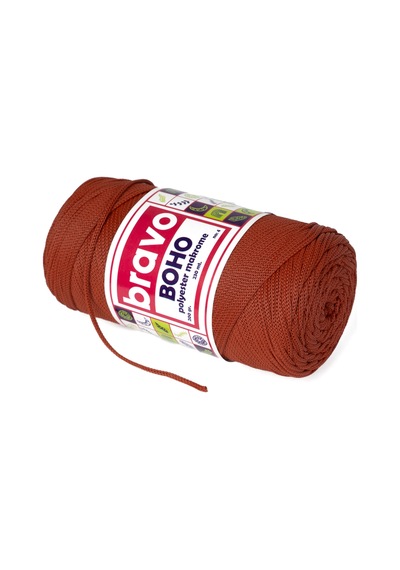 Boho Polyester Makrome İplik 2 Mm 200 Gr 230 Metre No: 4 Renk Kodu: 118 Kiremit
