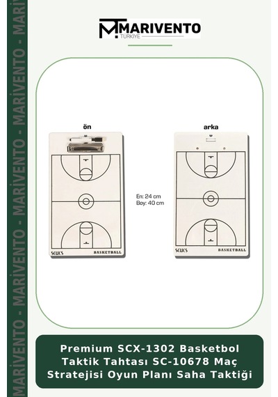 Premium Scx-1302 Basketbol Taktik Tahtası Sc-10678 Maç Stratejisi Oyun Planı Saha Taktiği