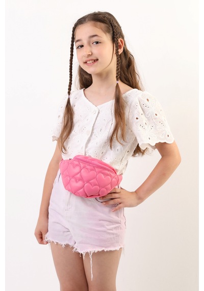 İcone Bag Icone Çocuk Kalp Kapitone Detaylı Bel Çantası Gümüş