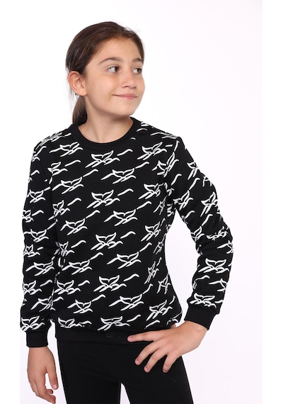 Toontoy Kız Çocuk Komple Balık Kuyruğu Baskılı Sweatshirt Siyah Toontoy Kız Çocuk Komple Balık Kuyruğu Baskılı Sweatshirt Siyah