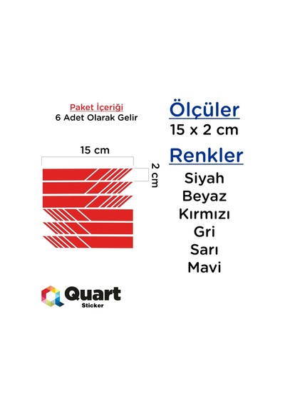 ( 6 Adet ) Yan Ayna Oto Şerit Sticker, Araba Sticker