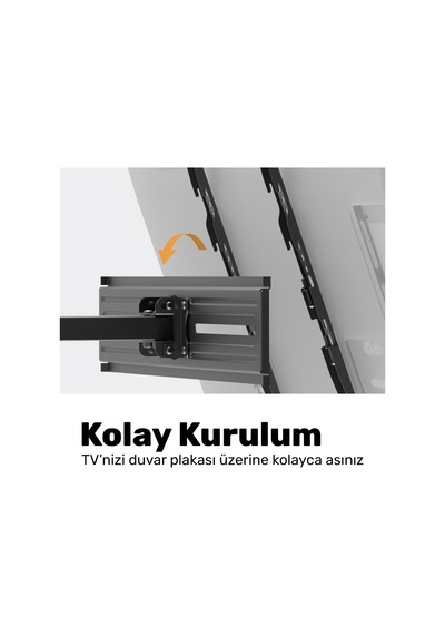 Npo Std85446 32"-75" Curved Tv Uyumlu Tam Hareketli Dönebilen Vesa Tv Duvar Askı Aparatı