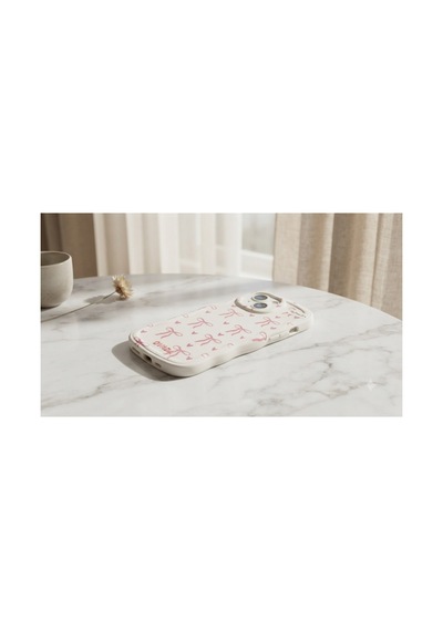 İphone 13 14 Uyumlu Pembe Kurdele Ve Desenli Dalga Bksft88-0894e3