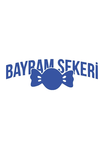 Bayram Şekeri Araba Sticker 17x17 Cm Mavi