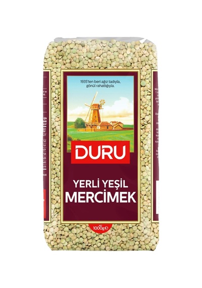 Duru Yerli Yeşil Mercimek 1 Kg - 8 Adet Tarı
