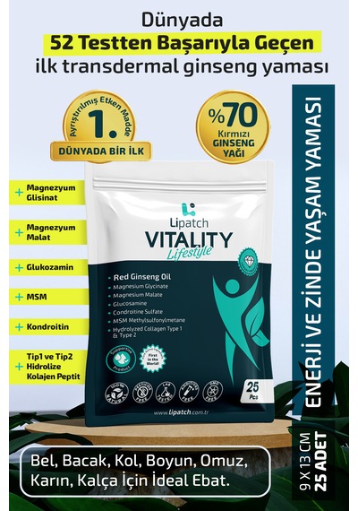 Lipatch Vitaiıty Life Style Zindelik ve Denge Bandı 25'li
