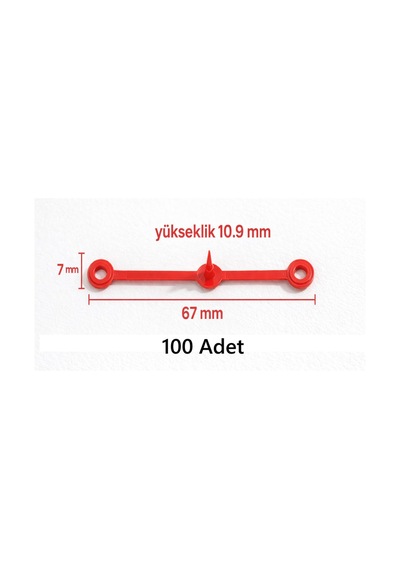 Kırmızı 100 Adet Plastik Güvenlik Kilidi Klips 67mm Güvenlik Etiket Trim Sabitleyici Askı P