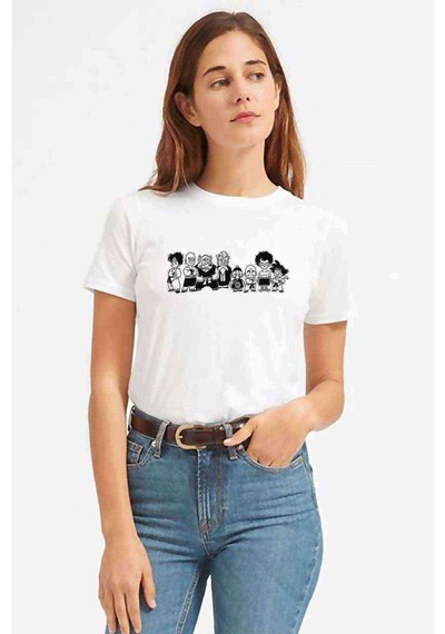 Anime Dragon Ball Baskılı Beyaz Kadın Tshirt (534308750)