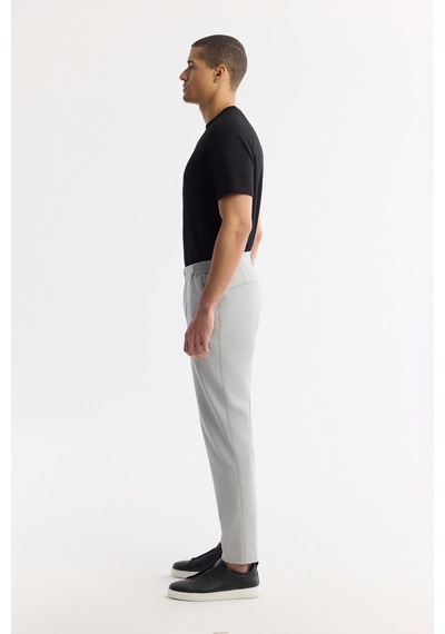 Avva Erkek Açık Gri Beli Lastikli Bi-stretch Teknik Kumaş Slim Fit Pantolon A51y3077
