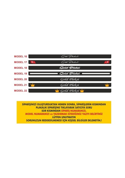Kişiye Özel Isimli 2 Adet Uv Baskı Siyah Oto Plakalık - 613654365