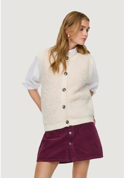 Jdy Jdyeira Life S/l On Button Vest Knt Noos Kadın Yelek 15359800 Krem