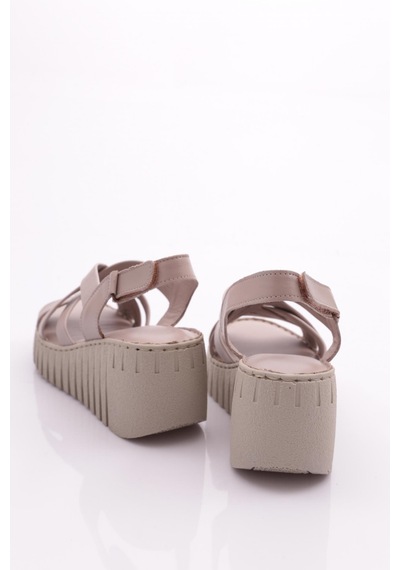 Dgn 254 Kadin Şeritli Açik Sandalet 254-2498-R146140 Gümüş