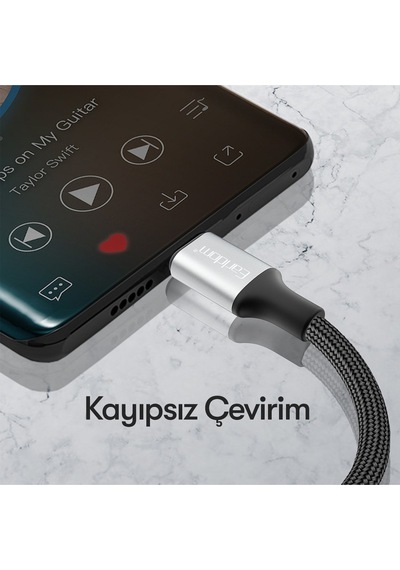 Earldom Ot77 Tak Çalıştır Type-c To Aux Dönüştürücü - Siyah M414