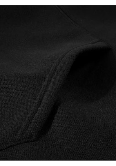 Unisex Oversize Ayıcık Baskılı Çift Hoodie Siyah
