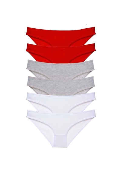 Hubrendy Tedarik 6 Adet Süper Eko Set Likralı Kadın Slip Külot 548 Çok Renkli