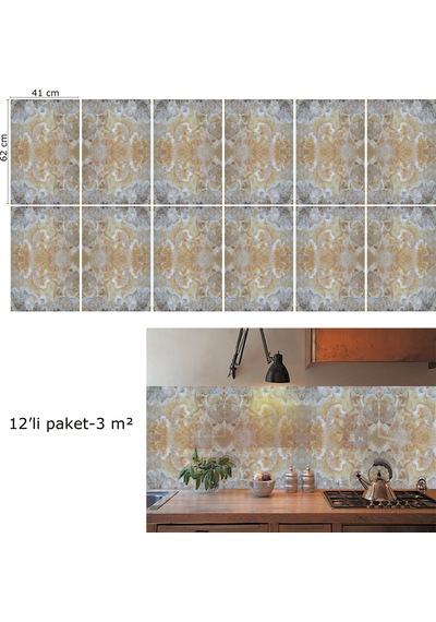 Tink Kendinden Yapışkanlı Cappuccino Desenli Pvc Panel 41x62 Cm