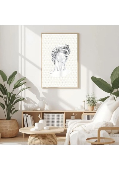 Besay Desenli Heykel Duvar Posteri-klasik Sanat-estetik Dekoratif A2 Çerçevesiz