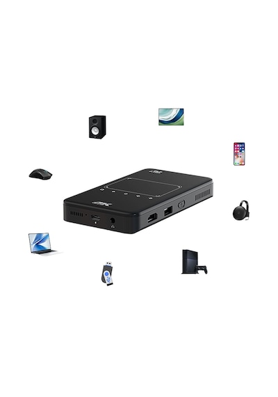 İdragon S90 Mini Taşınabilir Dlp Projeksiyon Cihazı, Android 9, 100 Ansı, Wifi, Bluetooth, Dahili Bataryalı Cep Projektörü