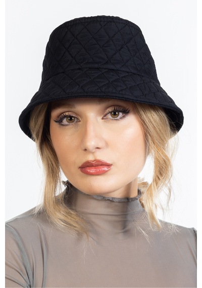Ladycolor Kışlık Kapitone Bucket Balıkçı Şapka Siyah Siyah